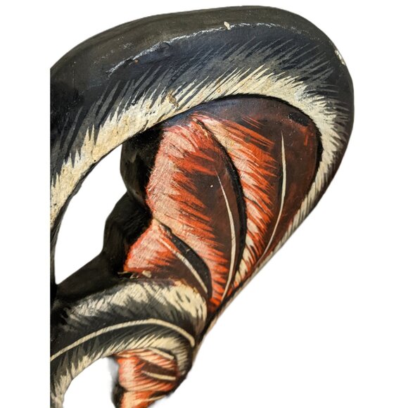 Vintage Hand Carved Rooster Wooden Folk Art Decor Kitchen Farmhouse Rustic - Picture 4 of 9